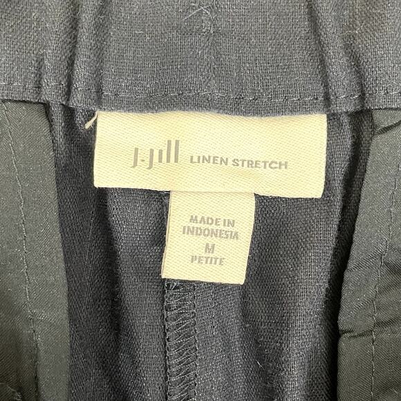 J.Jill Linen Stretch Straight Leg Flat Front Pull On Pants Blue Size MP Classic - Picture 10 of 11